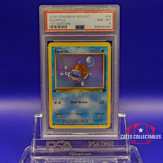 Pokemon Squirtle 1st Edition 2000 Team rocket PSA 8