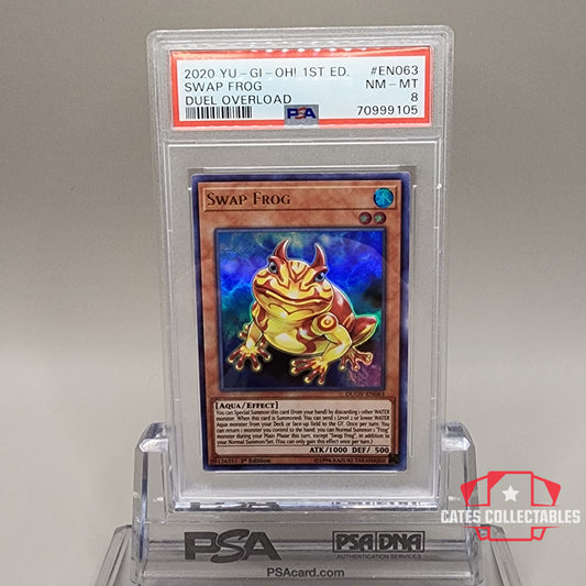 Yu-Gi-Oh! Swap Frog 1st Edition PSA 8 Duel Overload